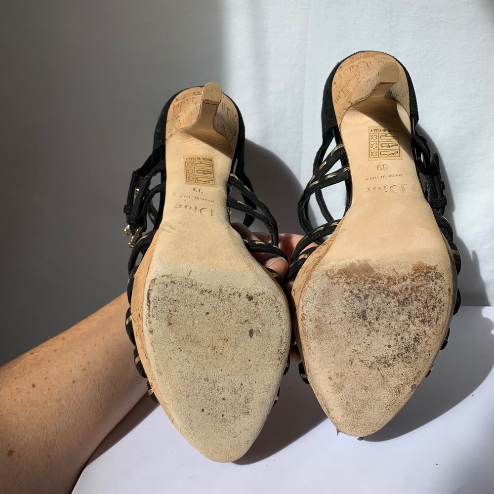 Christian Dior Antica Black Suede Sandal 39 - Picture 8 of 10